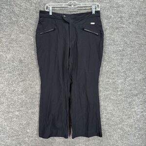 Columbia Pants Women M Medium Blackk Ankle Mid Rise Flat Front Lined Pockets